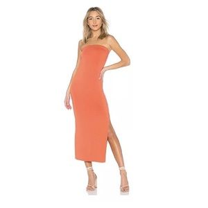 Enza Costa Matte Jersey Side Slit Dress